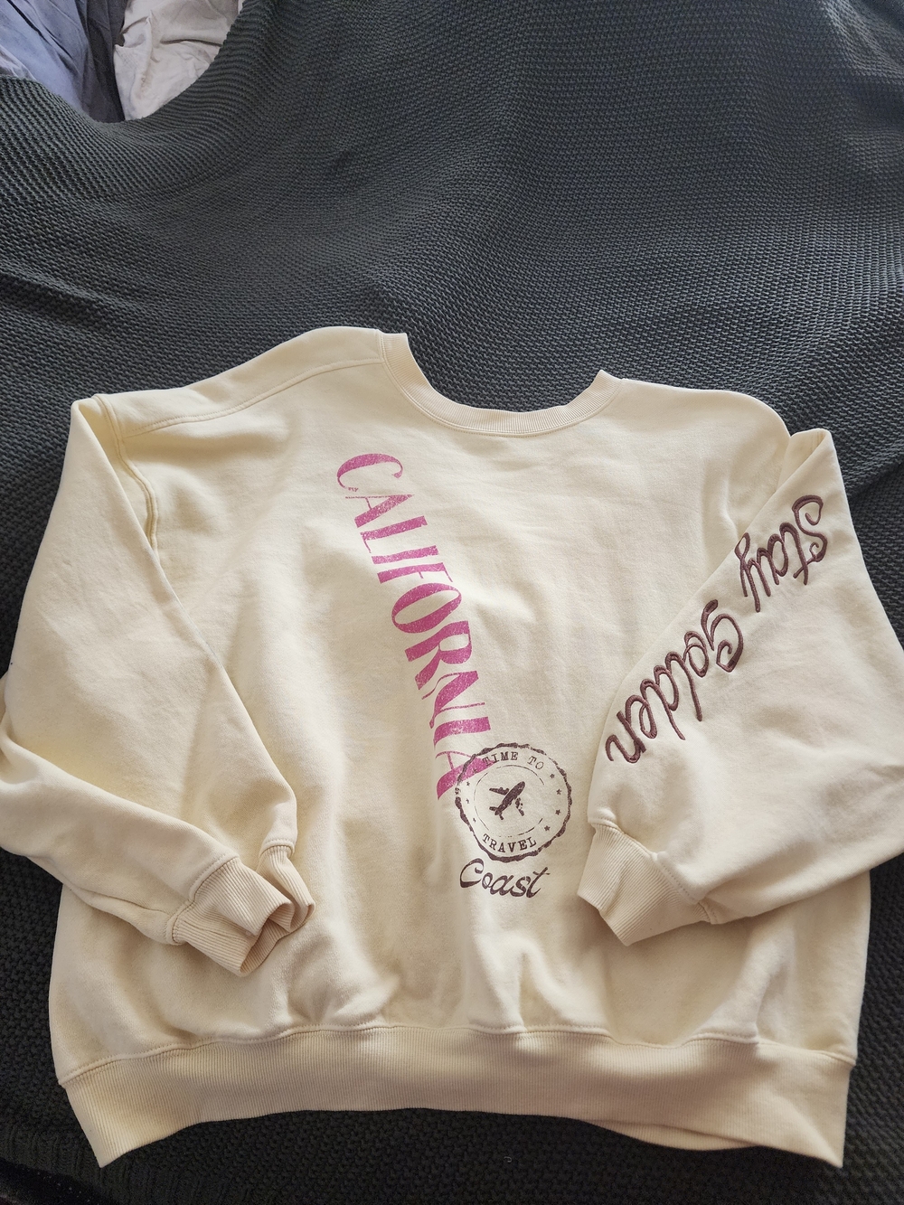 Womens Butter Yellow 'California Coast' Graphic Sweatshirt - Unbranded